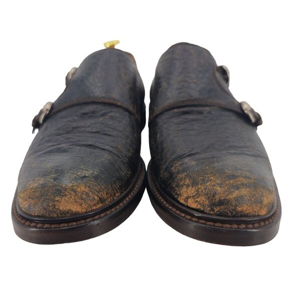 Italy Gucci Men size 8 US 7.5UK Designer Distressed Monk Strap Dress Shoe Loafer - Picture 5 of 12